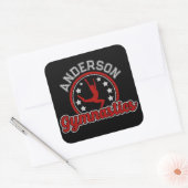 Gymnastiek ADD NAAM Gymnast Vault Floor Athlete Vierkante Sticker (Envelop)