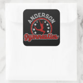 Gymnastiek ADD NAAM Gymnast Vault Floor Athlete Vierkante Sticker (Tas)
