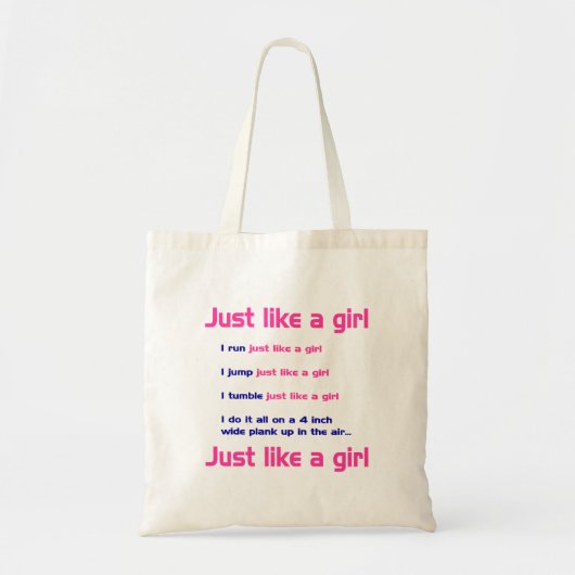 Gymnastiek als een meisje tote bag (Voorkant)