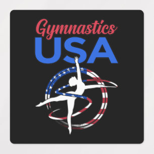 Gymnastiek Amerikaanse vlag Gymnast Gymnastic Spor Labels