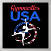 Gymnastiek Amerikaanse vlag Gymnast Gymnastic Spor Poster (Voorkant)