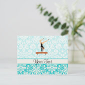 Gymnastiek balanceerbalk briefkaart (Staand voorkant)