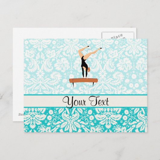 Gymnastiek balanceerbalk briefkaart (Voorkant / Achterkant)