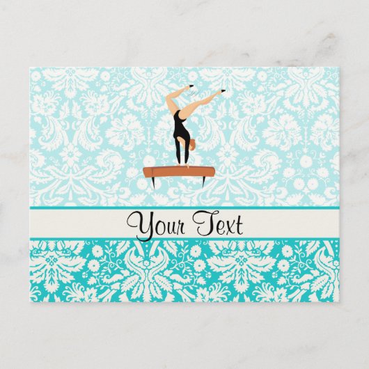 Gymnastiek balanceerbalk briefkaart (Voorkant)