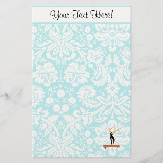 Gymnastiek balanceerbalk briefpapier (Voorkant)