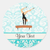 Gymnastiek balanceerbalk ronde sticker (Voorkant)