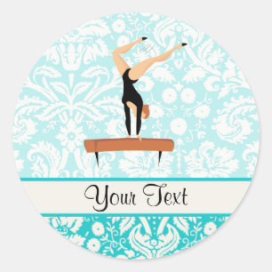 Gymnastiek balanceerbalk ronde sticker