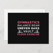 Gymnastiek balanceerbalk Uneven Bars Vault Gymnast Briefkaart (Voorkant / Achterkant)