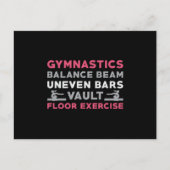 Gymnastiek balanceerbalk Uneven Bars Vault Gymnast Briefkaart (Voorkant)