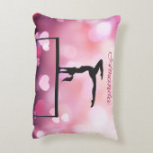 Gymnastiek Balans Beam Roze Harten Accent Kussen (Achterkant (Verticaal))