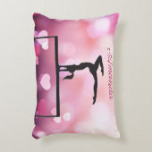 Gymnastiek Balans Beam Roze Harten Accent Kussen (Voorkant(Verticaal))