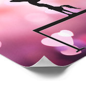 Gymnastiek Balans Beam Roze Harten Poster (Hoek)