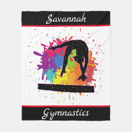 Gymnastiek Balans Beam Verf Splatter Fleece Deken