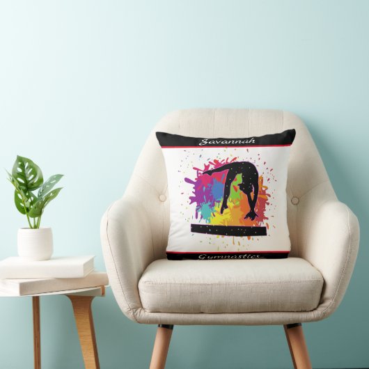 Gymnastiek Balans Beam Verf Splatter Kussen (Stoel)