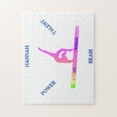 Gymnastiek balans bundel puzzel. Persoonlijke naam Legpuzzel (Verticaal)