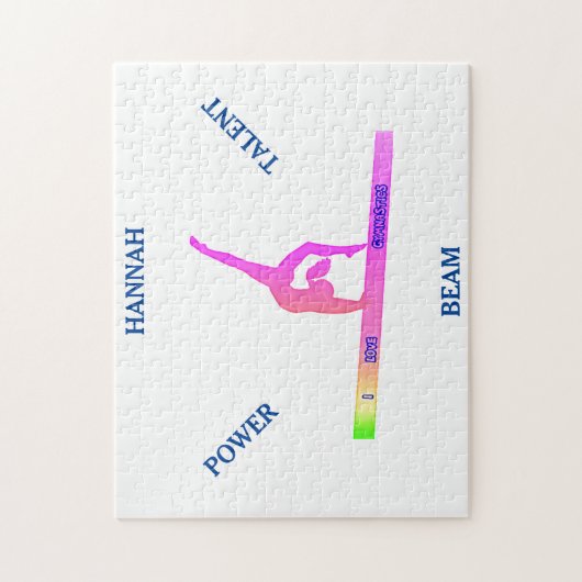 Gymnastiek balans bundel puzzel. Persoonlijke naam Legpuzzel (Verticaal)