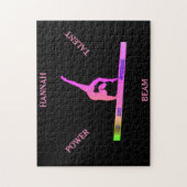 Gymnastiek balans bundel puzzel. Persoonlijke naam Legpuzzel (Verticaal)