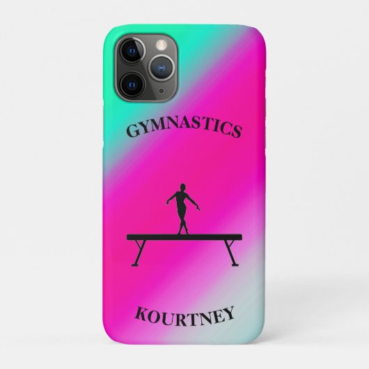 Gymnastiek Balans Munt en Fuchsia Case-Mate iPhone Case (Achterkant)