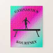 Gymnastiek Balans Munt en Fuchsia Legpuzzel (Verticaal)
