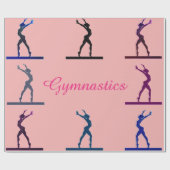 Gymnastiek Balansbalk Roze Inpakpapier (Vlak)