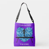 Gymnastiek Balansstraal Paarse Blauwgroen Crossbody Tas (Achterkant)