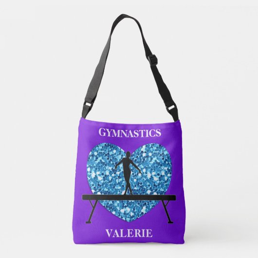Gymnastiek Balansstraal Paarse Blauwgroen Crossbody Tas (Achterkant)