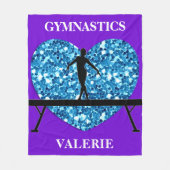 Gymnastiek Balansstraal Paarse Blauwgroen Fleece Deken (Voorkant)