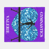 Gymnastiek Balansstraal Paarse Blauwgroen Fleece Deken (Voorkant (Horizontaal))