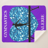 Gymnastiek Balansstraal Paarse Blauwgroen Sherpa Deken (Voorkant (horizontaal))