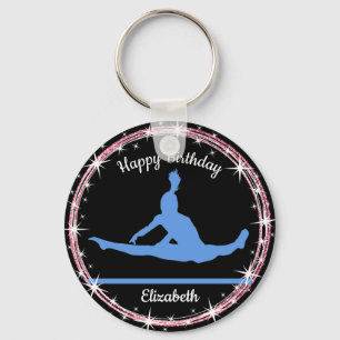 Gymnastiek Bars Birthday in Blue en Black Sleutelhanger