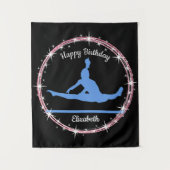 Gymnastiek Bars Birthday in Blue en Black Wandkleed (Voorkant)