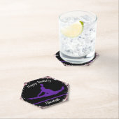 Gymnastiek Bars Birthday in Paars en zwart Kartonnen Onderzetters (Insitu)