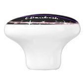 Gymnastiek Bars Birthday in Paars en zwart Keramische Knop (Zijkant)