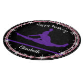 Gymnastiek Bars Birthday in Paars en zwart Snijplank (Hoek)