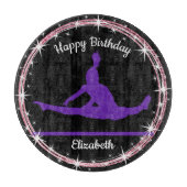 Gymnastiek Bars Birthday in Paars en zwart Snijplank (Voorkant)