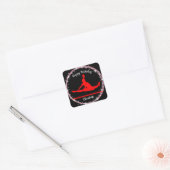Gymnastiek Bars Birthday in rood en zwart Vierkante Sticker (Envelop)