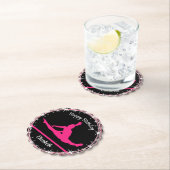 Gymnastiek Bars Birthday in roze en zwart Kartonnen Onderzetters (Insitu)