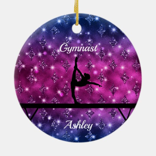 Gymnastiek Beam Glam Keramisch Ornament (Achterkant)