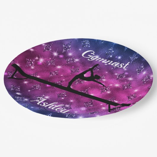 Gymnastiek Beam Glam Papieren Bordje (Gekanteld)