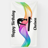 Gymnastiek Beam "Happy Birthday" Kleurrijke Wervel Spandoek (Verticaal)