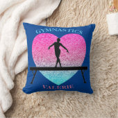 Gymnastiek Beam Heart Sierkussen met haar naam (Deken)
