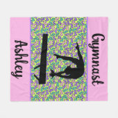 Gymnastiek Beam Meisje Groovy Retro Gepersonalisee Fleece Deken (Voorkant (Horizontaal))