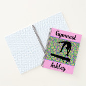 Gymnastiek Beam Meisje Groovy Retro Gepersonalisee Notitieboek (Binnen)