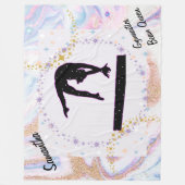 Gymnastiek Beam Queen Glitter Waterverf Abstract Fleece Deken (Voorkant)