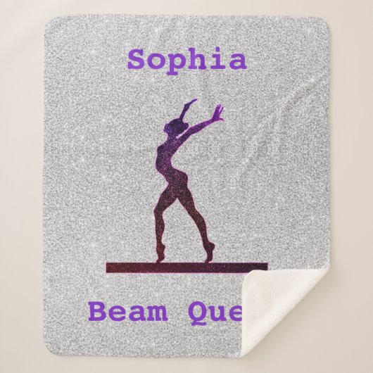 Gymnastiek Beam Queen Paars / Silver Sherpa Deken (Voorkant)