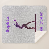 Gymnastiek Beam Queen Paars / Silver Sherpa Deken (Voorkant (horizontaal))
