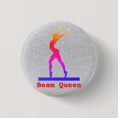 Gymnastiek Beam Queen Rainbow Pin Buttonnen Ronde Button 3,2 Cm (Voorkant)