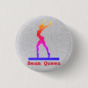 Gymnastiek Beam Queen Rainbow Pin Buttonnen Ronde Button 3,2 Cm