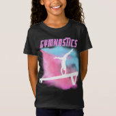 Gymnastiek Beam Roze en Blauwe Kleur Bomb T-shirt (Voorkant)