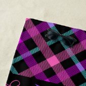 Gymnastiek Beam Roze Paars Blauwgroen Tartan Strandlaken (In situ)